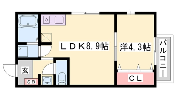 西新町駅 徒歩6分 2階の物件間取画像